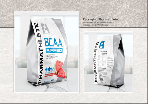 Diseño de packaging para BCAA Ripped de Pharmathlete.